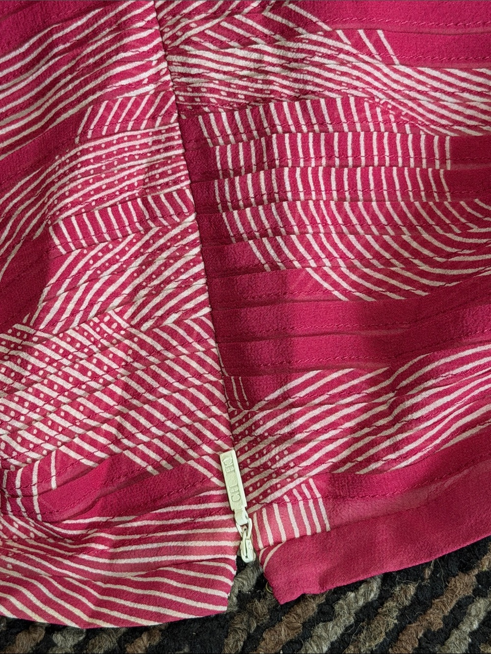 Carolina Herrera Pink Patterned Tiered Mini Skirt - Picture 3 of 5